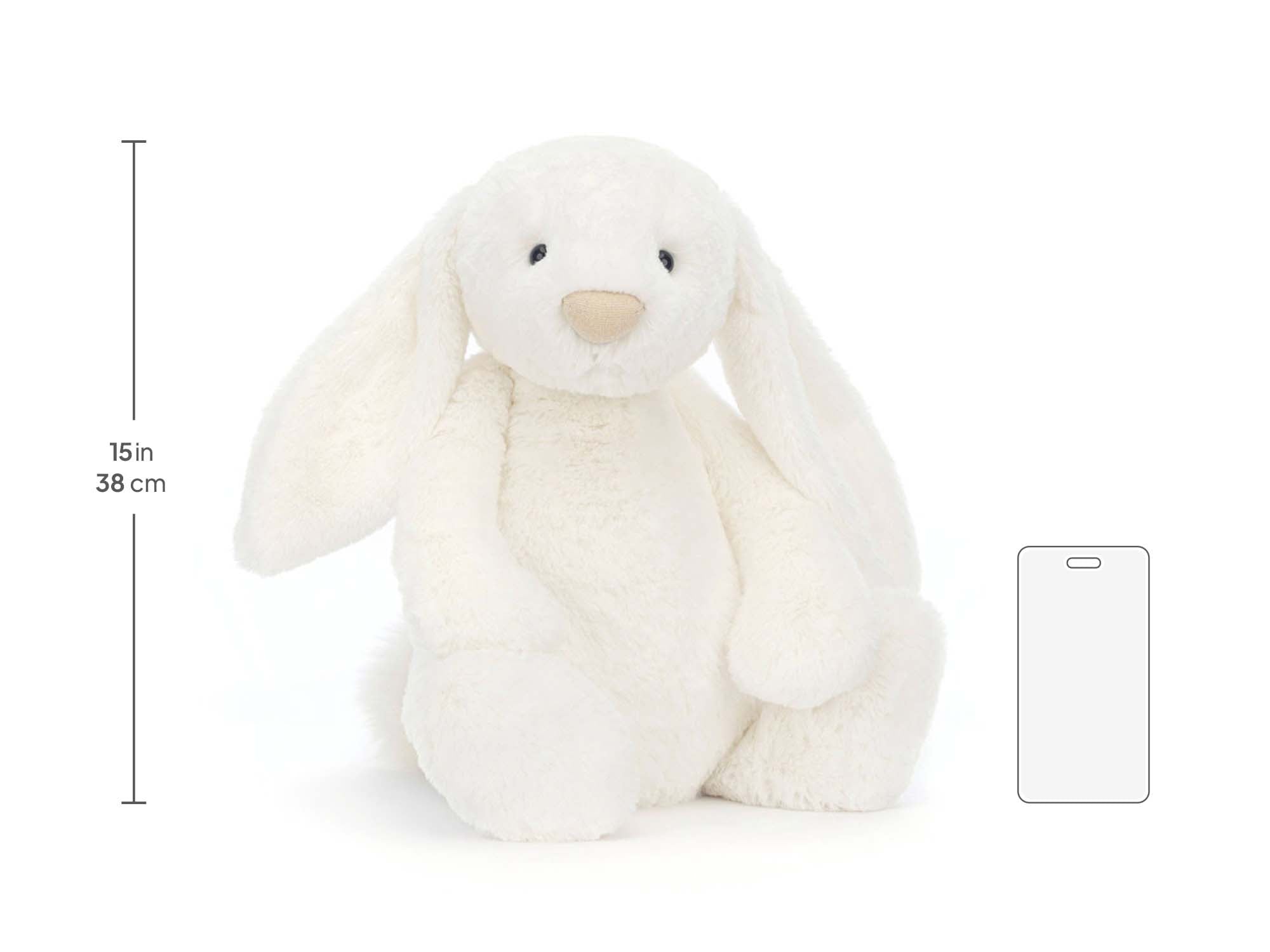 Bashful Luxe Bunny Luna Huge, size chart