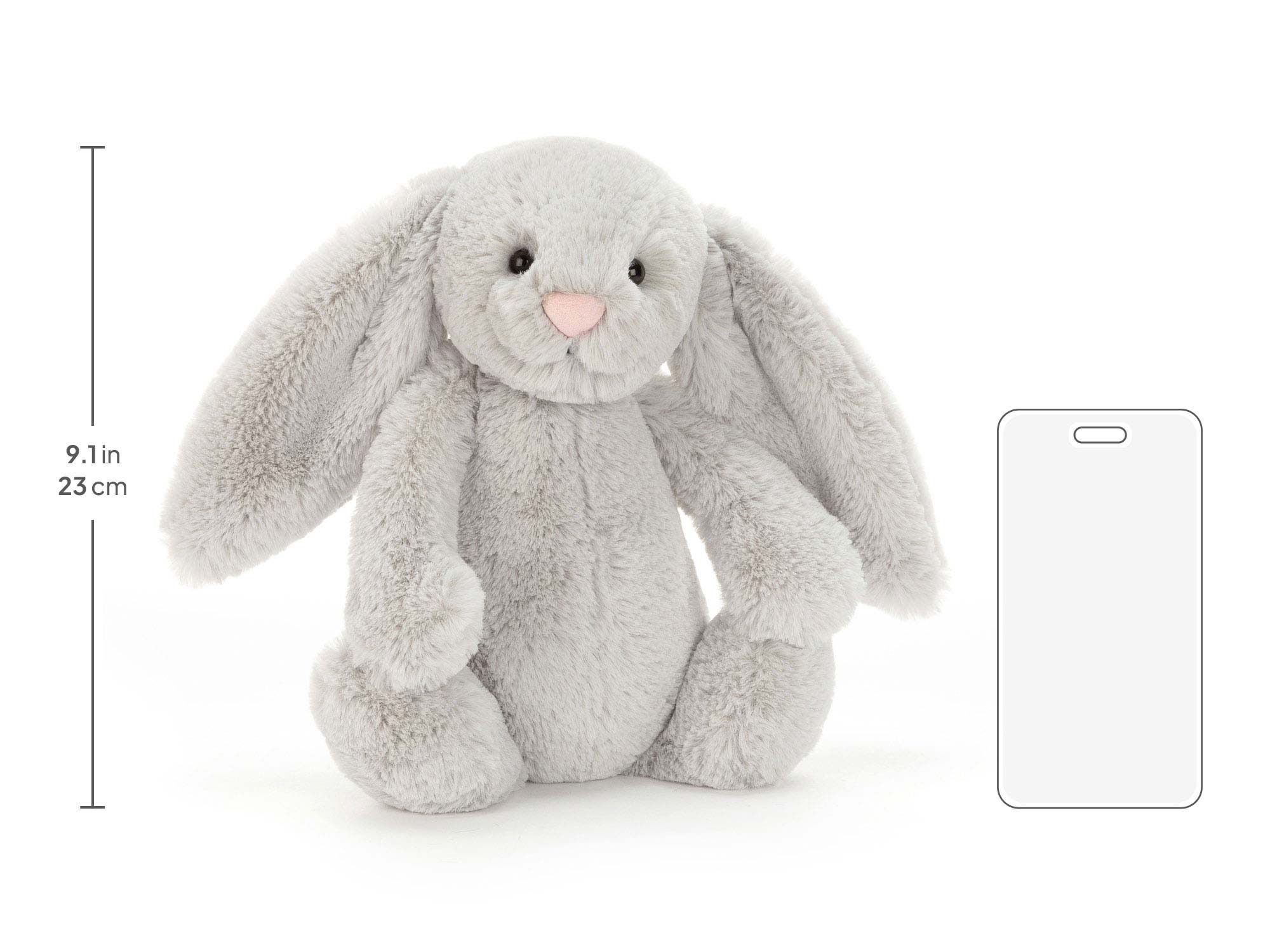 Bashful Silver Bunny Medium, size chart