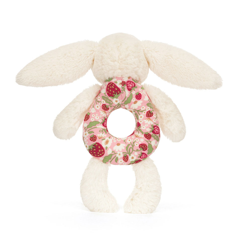 Blossom Cream Bunny 'Berry' Ring Rattle, View 3