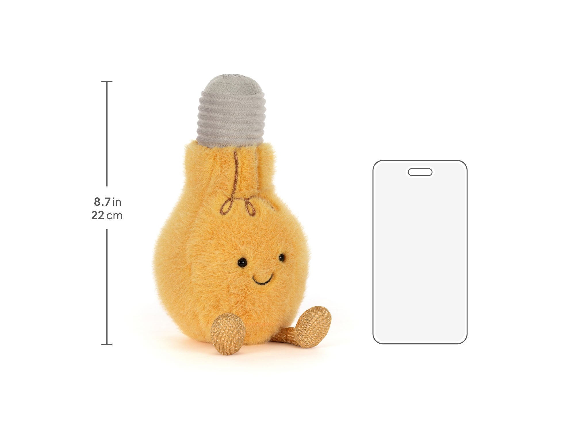 Amuseables Lightbulb, size chart