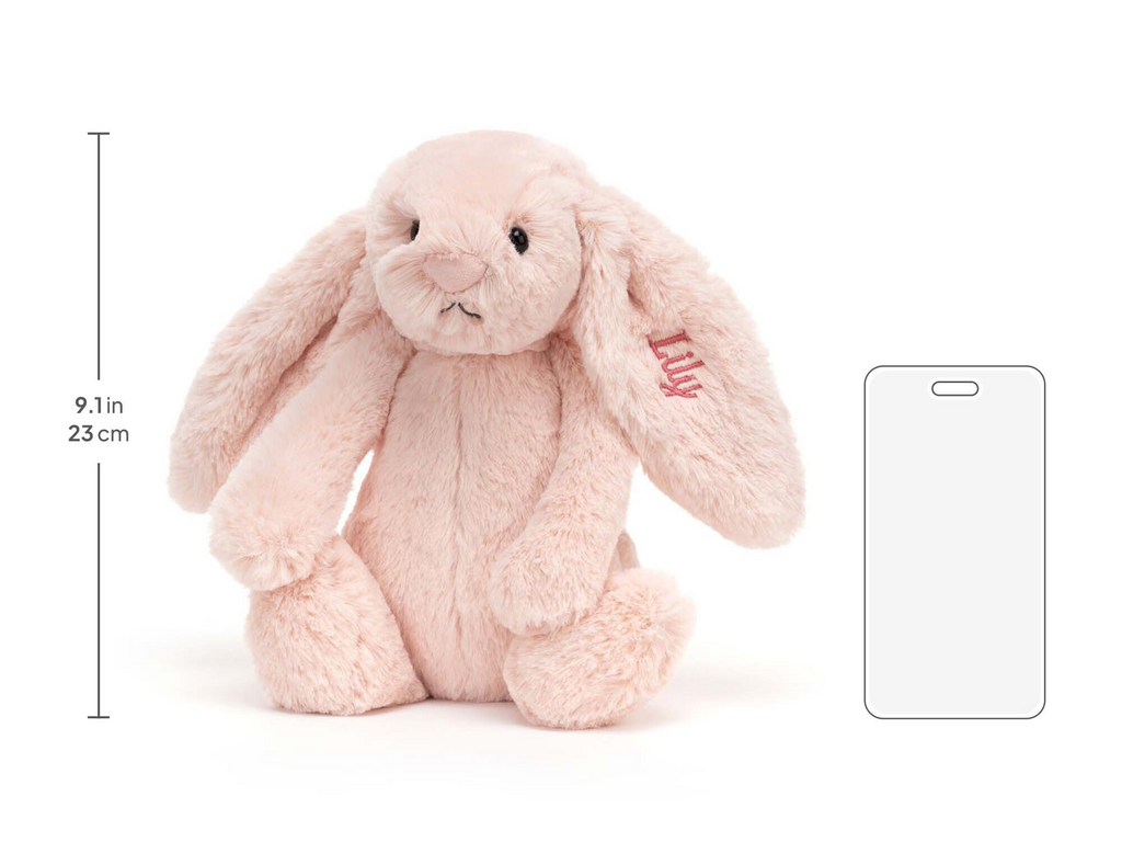 Personalized Bashful Blush Bunny Medium, size chart