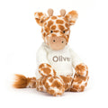Bashful Giraffe with Personalised Cream Jumper, View 4