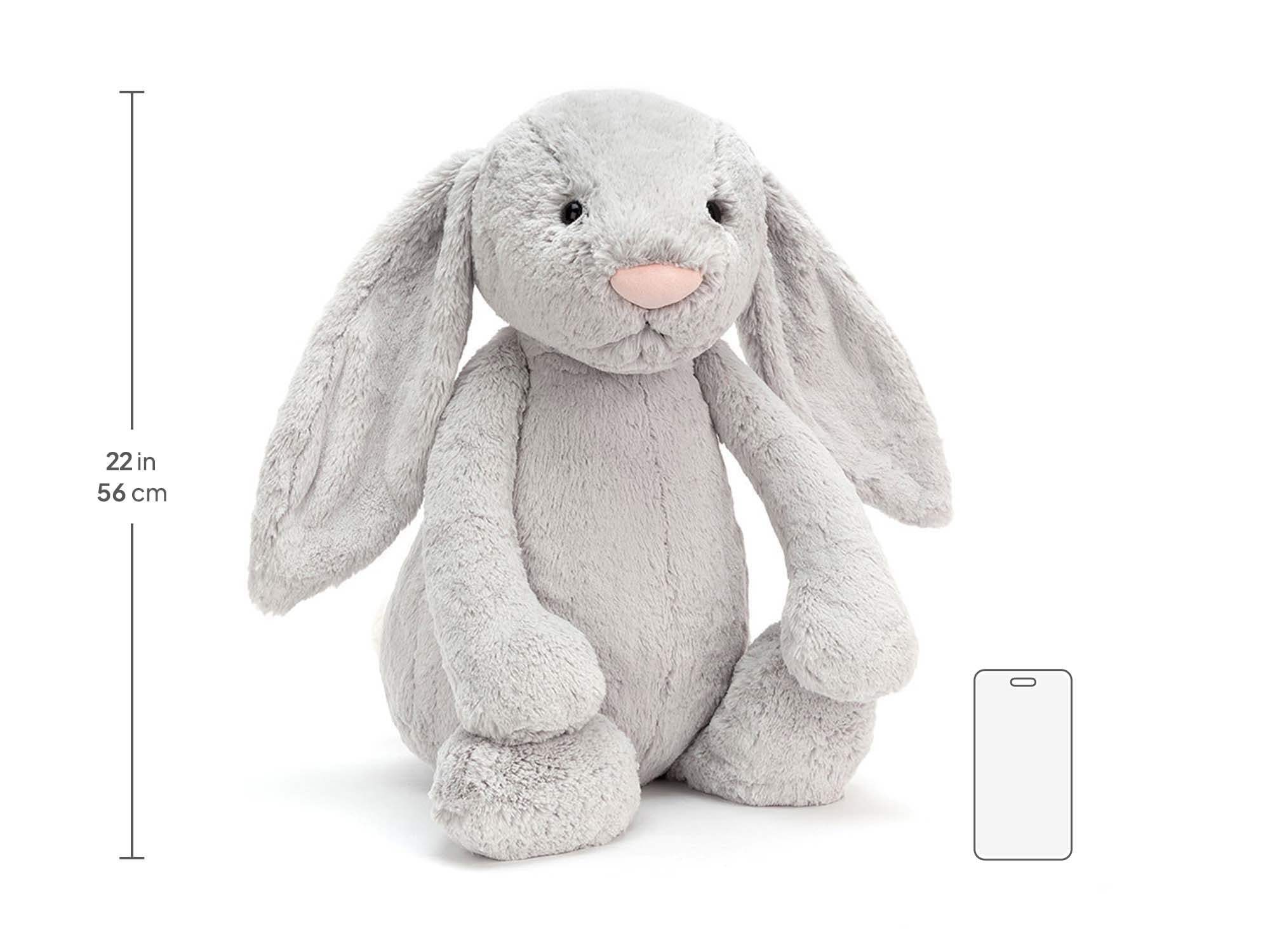 Bashful Silver Bunny Really Big, size chart