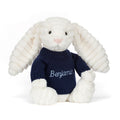 Bashful Luxe Bunny Nimbus With Personalised Navy Jumper, Main View